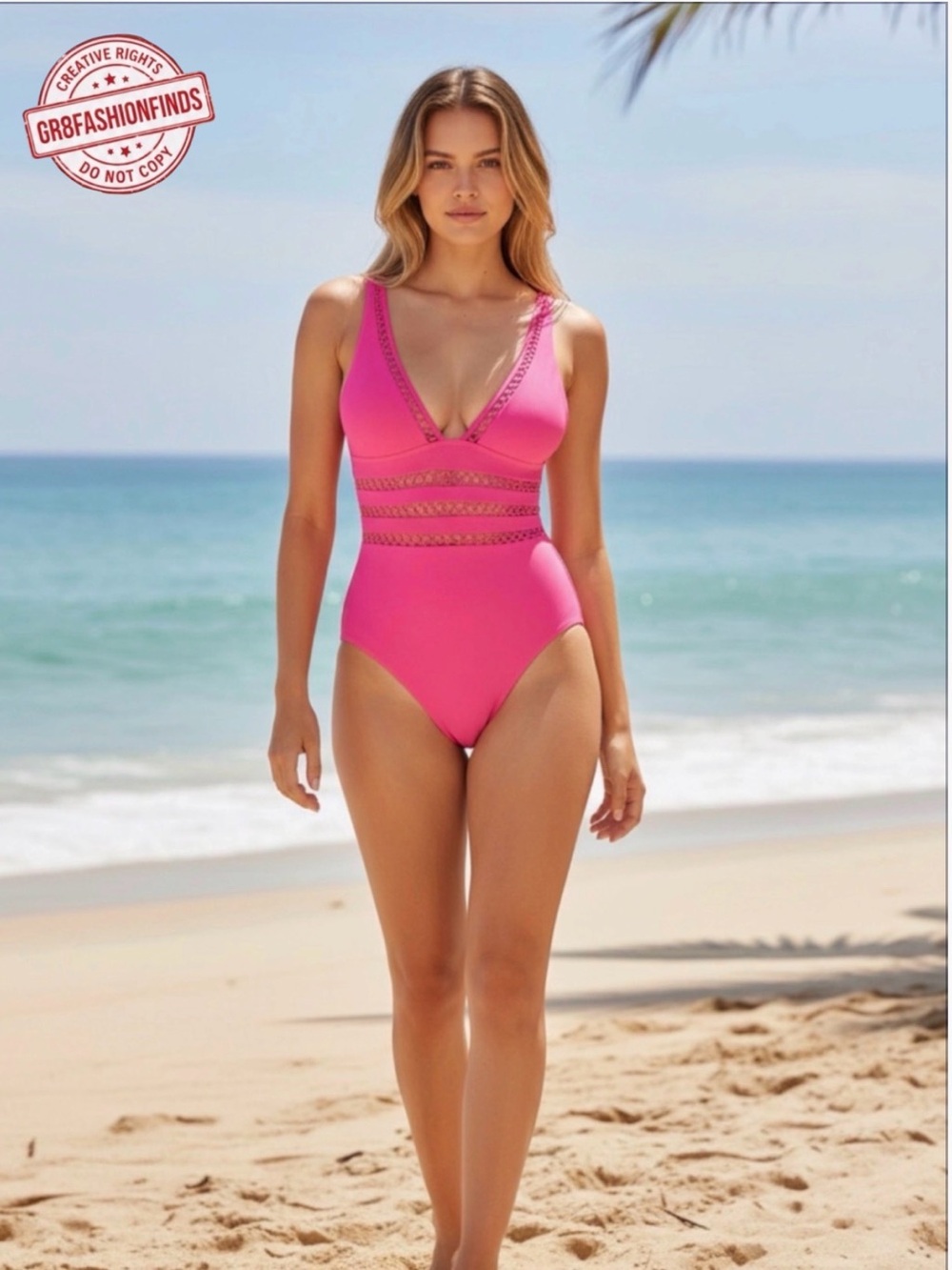 BECCA by Rebecca Virtue Modern Edge One Piece Swimsuit in Punch Pink